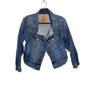 Cult GAIA Denim Asymmetrical Jacket‎ Size Large